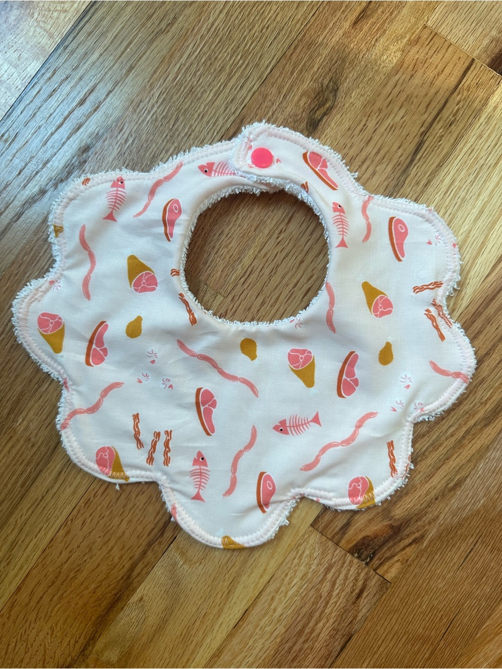 Pink & Gold Floral-Edge Baby Bib - Kids Accessories